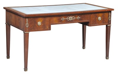 Lot 232 - Louis XVI Style Leather Inset Gilt-Metal...
