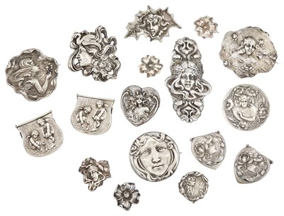 Lot 52 - Group of Unger Bros. Art Nouveau Sterling...