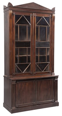 Lot 207 - Regency Inlaid Mahogany Bookcase Cabinet...