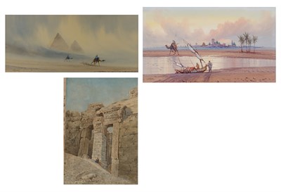 Lot 14 - Alfred Calvert British, 1821-1894 Camel Riders...