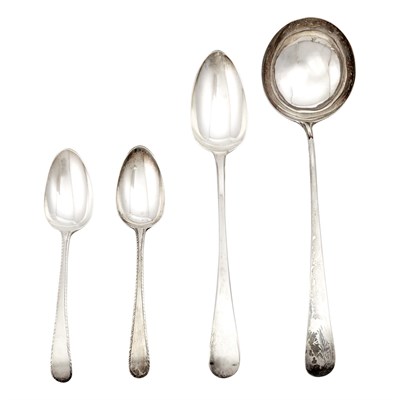 Lot 1214 - Four George III Sterling Silver Serving Pieces...