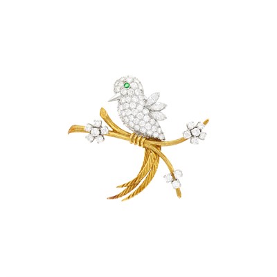 Lot 91 - McTeigue & Co. Gold, Platinum and Diamond Bird Pin