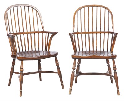 Lot 172 - Set of Six George III Style Yew and Oak...