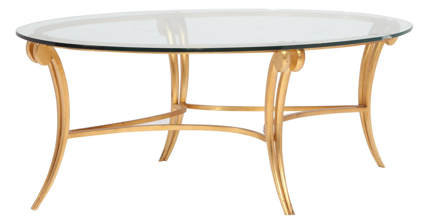 Lot 353 - Italian Style Gilt Metal and Glass Coffee Table