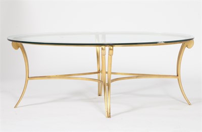 Lot 353 - Italian Style Gilt Metal and Glass Coffee Table