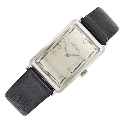 Lot 73 - Patek Philippe Gentleman's Platinum Wristwatch, Retailed by Bruck & Company, Los Angeles, CA