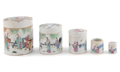 Lot 151 - Set of Chinese Porcelain Stacking Canisters