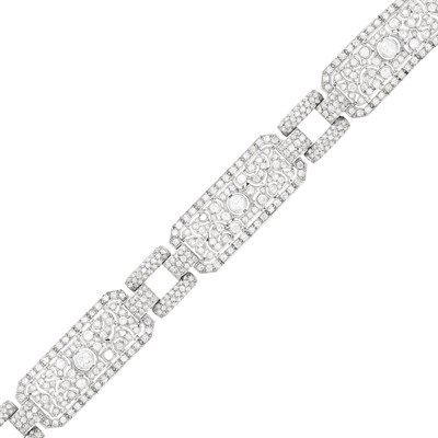 Lot 136 - Platinum and Diamond Bracelet