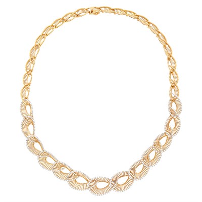 Lot 81 - Rose Gold and Diamond Necklace