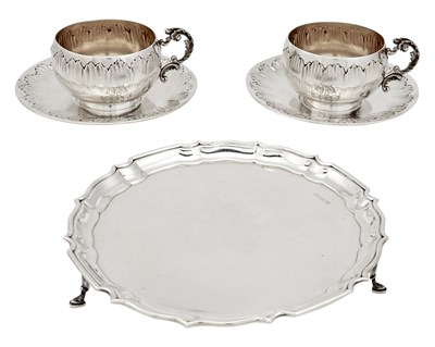 Lot 189 - Pair of French Sterling Silver Coffee Cups and...