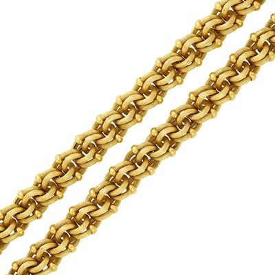 Lot 91 - Pair of Gold Link Bracelets/Necklace Combination