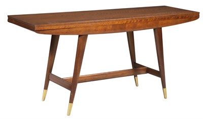 Lot 224 - Gio Ponti Walnut and Brass Flip Top Console...