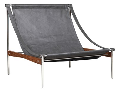 Lot 255 - Stig Poulsson Leather, Oak and Aluminum Bequem...