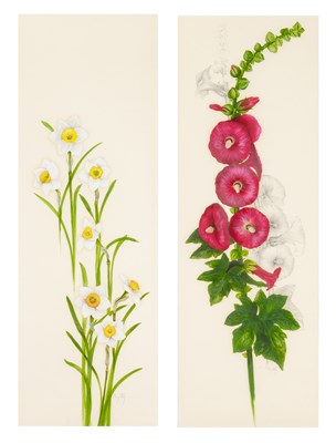 Lot 23 - Regis Dho French, b. 1948 Narcisses and Rose...