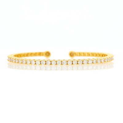 Lot 2149 - Gold and Diamond Bangle Bracelet