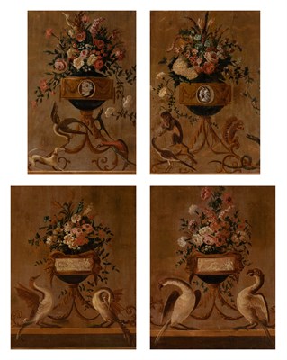 Lot 61 - French School 18th-19th Century Flowers in...