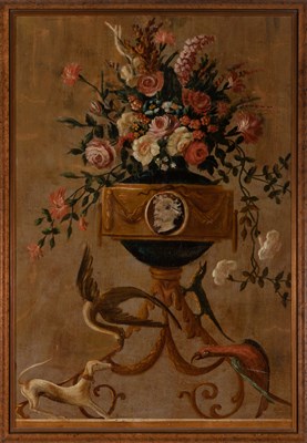 Lot 61 - French School 18th-19th Century Flowers in...