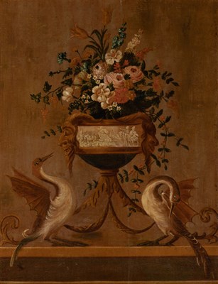 Lot 61 - French School 18th-19th Century Flowers in...