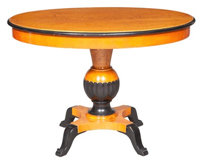 Lot 188 - Biedermeier Part Ebonized Satinwood Oval Table...
