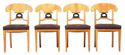 Lot 182 - Set of Four Biedermeier Part Ebonized Birch...