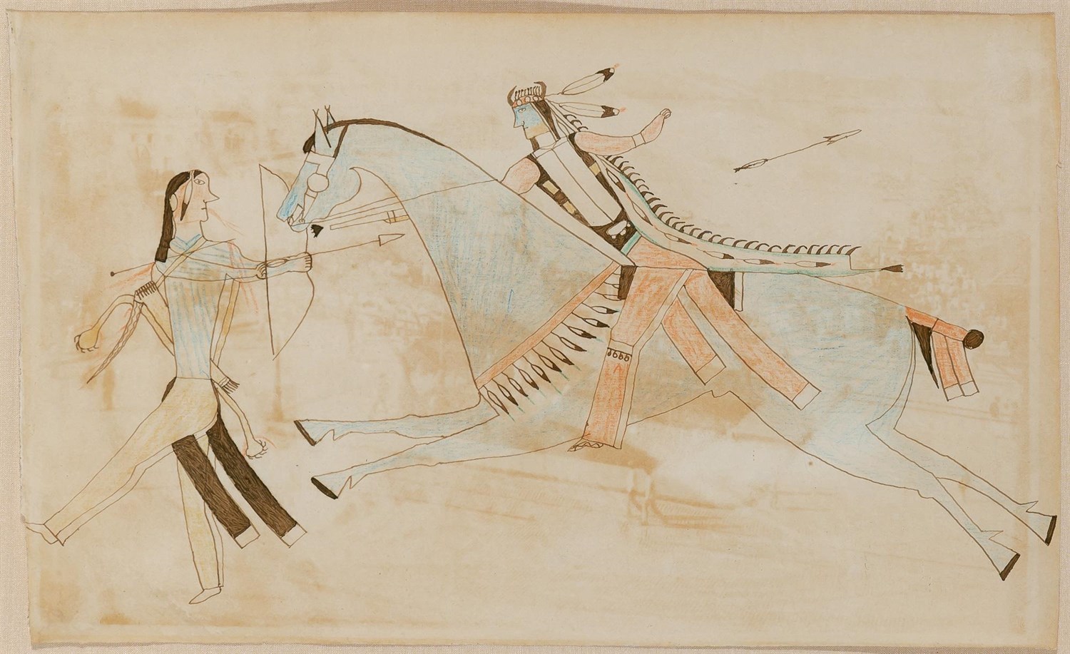 Lot 1133 - Native American School Late 19th century Two...