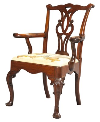 Lot 57 - Irish George II Mahogany Armchair Mid. 18th...