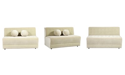 Lot 349 - Suite of Three Button Tufted Upholstered...