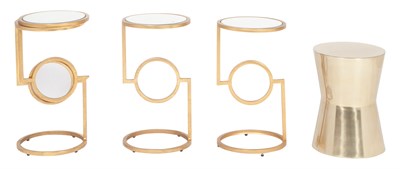 Lot 351 - Three Gilt Metal Occasional Tables Diamondhome,...