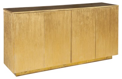 Lot 336 - Gilt Metal Sideboard Modern With four textured...