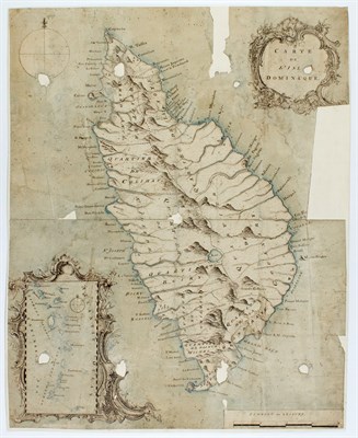 Lot 213 - [MANUSCRIPT MAP-CARIBBEAN] Carte de L'Isle...