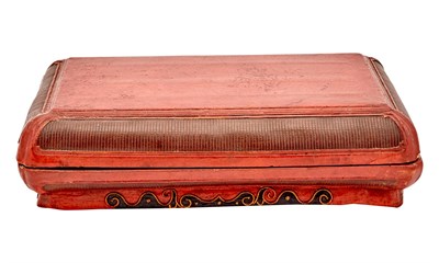 Lot 120 - A Chinese Red Lacquered Box