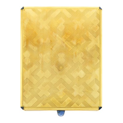 Lot 58 - Charles Holl for Cartier Gold and Sapphire Cigarette Case, France