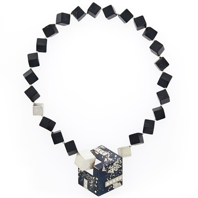 Lot 2311 - Silver and Black Stone Necklace