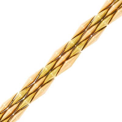Lot 159 - Two-Color Gold Link Bracelet