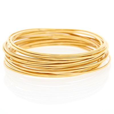 Lot 1042 - Group of Gold Bangle Bracelets