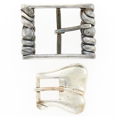 Lot 1034 - Barry Kieselstein-Cord Two Sterling Silver Belt Buckles