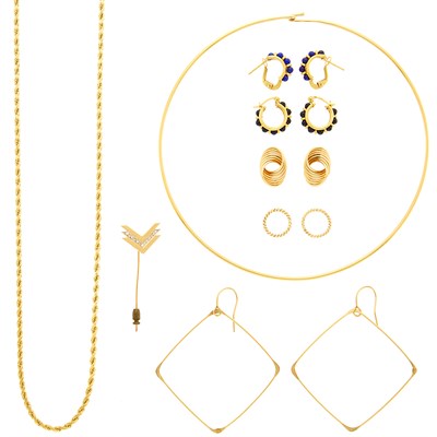 Lot 1261 - Group of Gold Jewelry