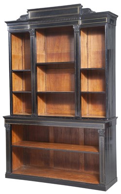 Lot 155 - Napoleon III Style Brass Inlaid Painted Oak...