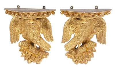 Lot 244 - Pair of George III Style Giltwood Brackets...