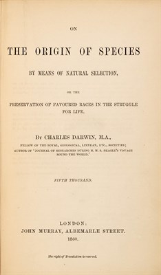 Lot 229 - A large collection of early editions of Charles Darwin's works on evolution