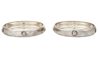 Lot 243 - Pair of American Sterling Silver Wine Coasters...