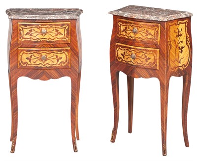Lot 271 - Pair of Louis XV Style Diminutive Commodes...