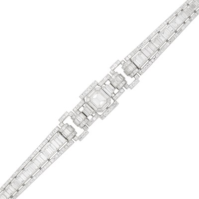 Lot 209 - Platinum and Diamond Bracelet
