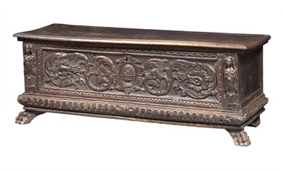 Lot 24 - Italian Baroque Walnut Cassone 17th/18th...