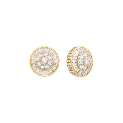 Lot 33 - Pair of Gold and Diamond Earrings