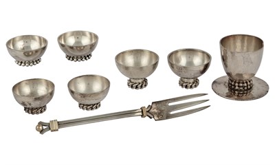 Lot 40 - Group of Jean Després Silver Plated Table...