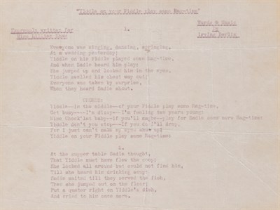 Lot 2030 - IRVING BERLIN (1888-1989) Very early typed...