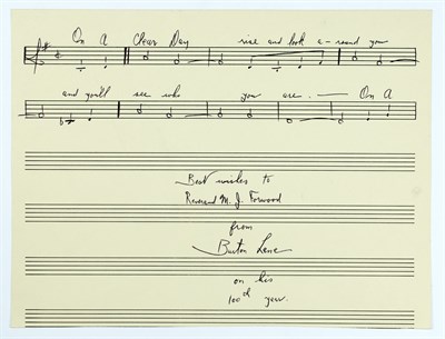 Lot 2096 - BURTON LANE (1912-1997) Autograph musical...