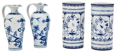 Lot 145 - Pair of Meissen Blue and White Porcelain Oil...