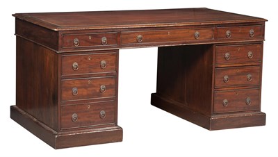 Lot 312 - George III Mahogany Leather-Inset Pedestal...